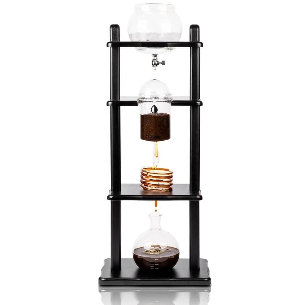 Durable Cold Drip Coffee Maker Cold Brew Coffee Tower Slow Drip Japanese Cold Brew Maker 32 oz Cold Brew Drip Ice Coffee Tower ICT2 Black Refined