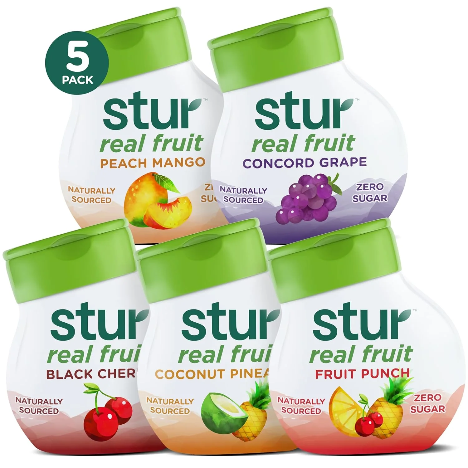 User-Friendly Stur Liquid Water Enhancer Summer Variety Pack Naturally Sweetened Sugar Zero Calories Keto Vegan 5 Bottles Makes 120 Drinks Unique