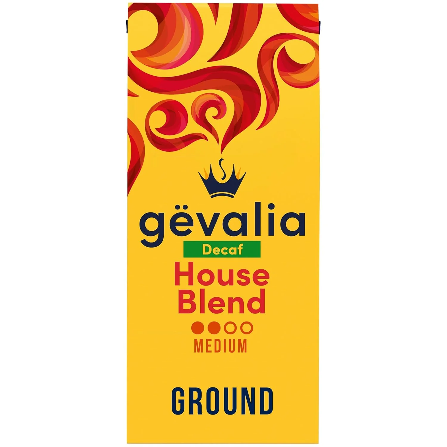 Solid Gevalia House Blend Decaf Medium Roast Ground Coffee 12 oz Bag Green