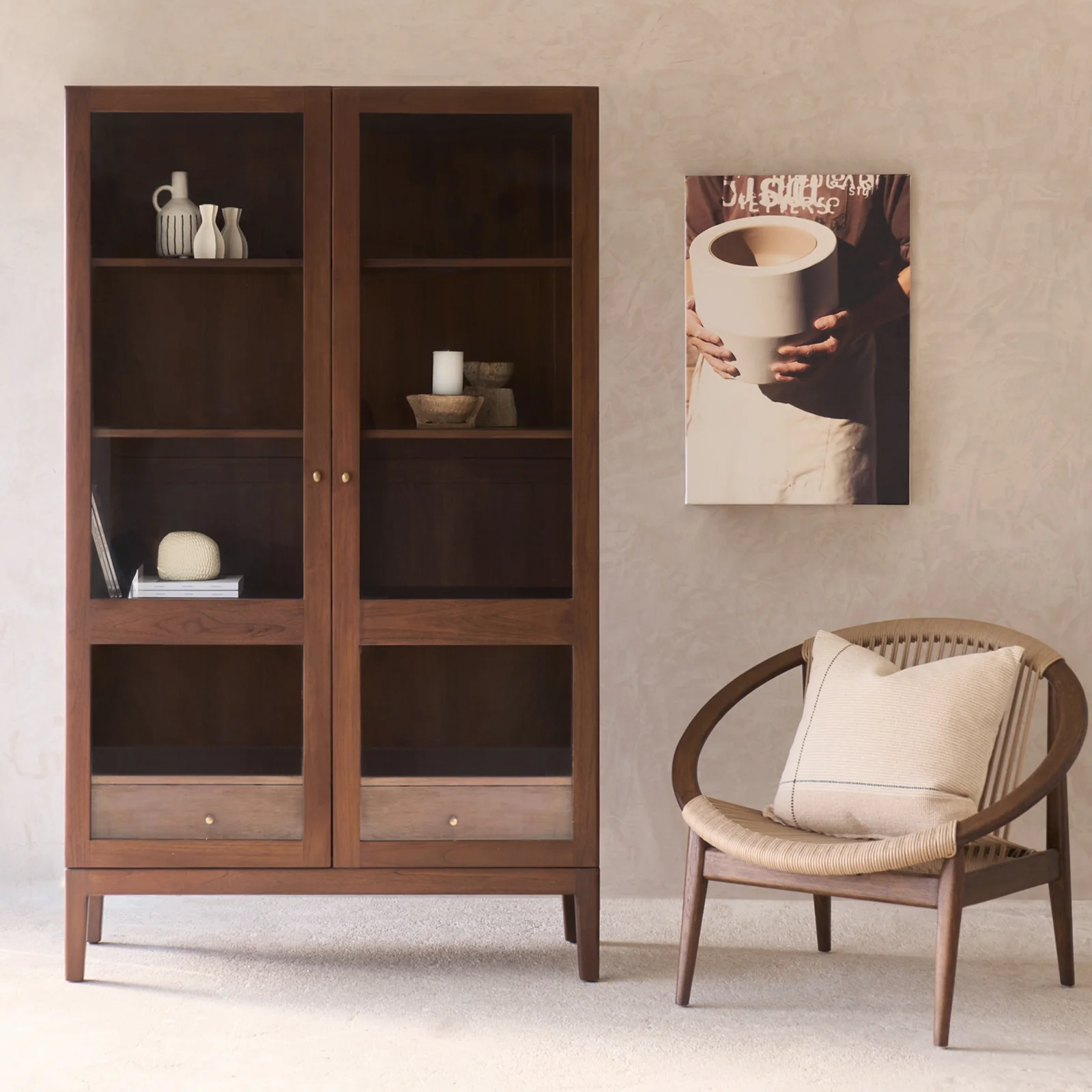 Minimalist Catalina Cabinet Dark Stained Teak 200cm Soft