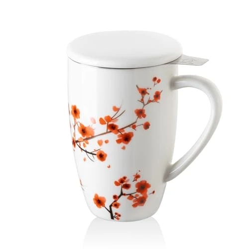Flexible Sweejar Porcelain Tea Mug with Infuser and Lid Fashionable