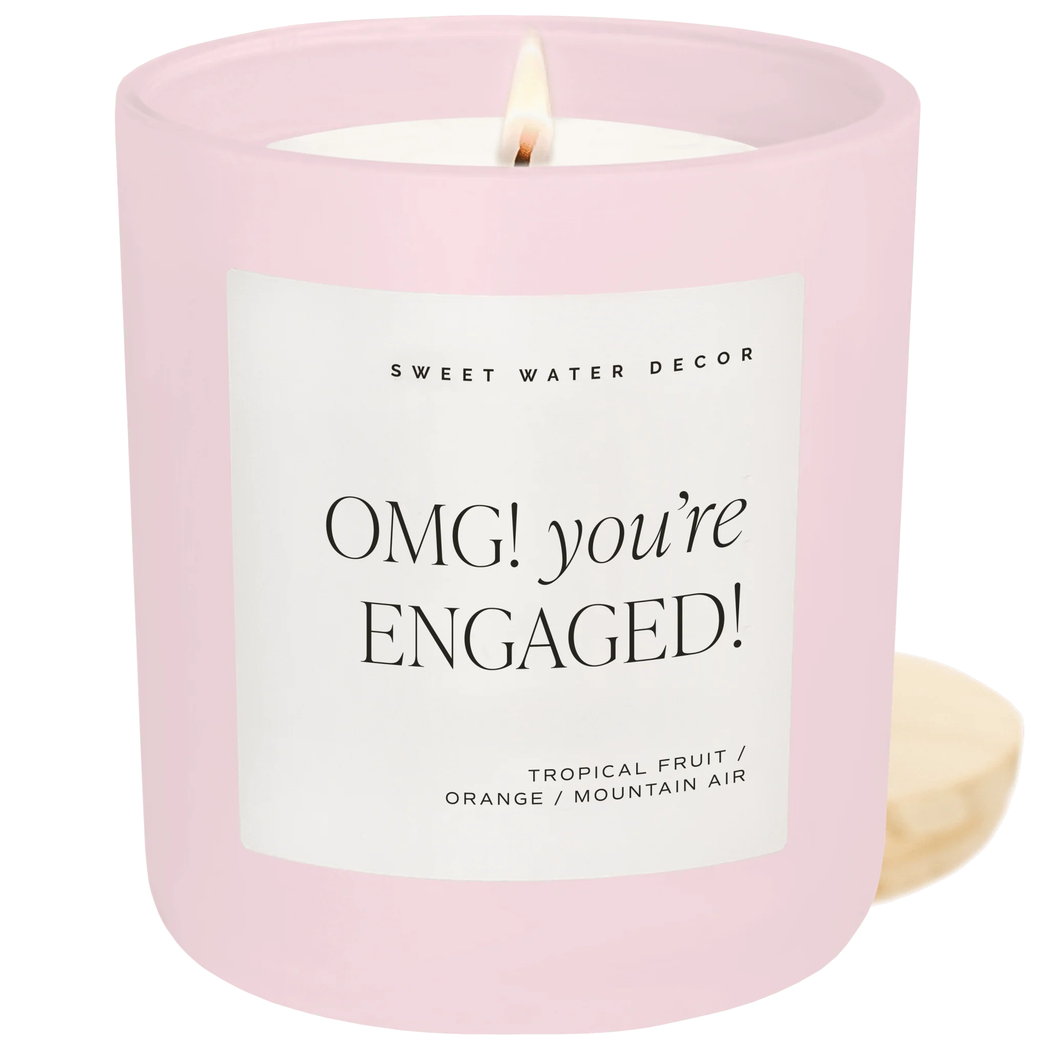 Flexible Omg You’re Engaged Soy Candle – Pink Matte Jar – 15 oz Recyclable