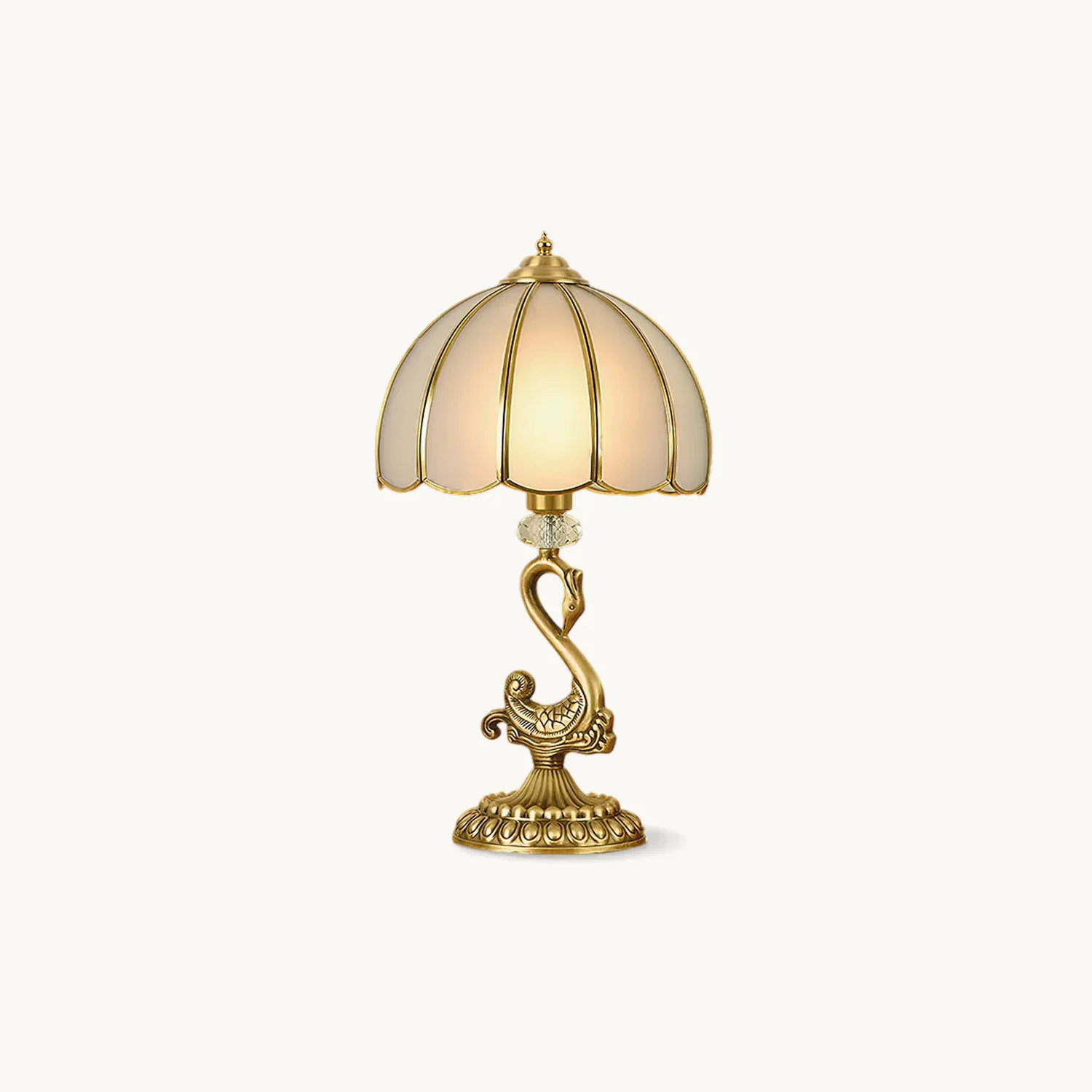 Classic Light Luxury Brass Swan Table Lamp Fine
