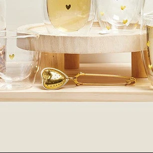 Certified Gold Heart Tea Strainer Clean