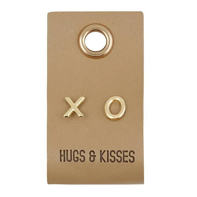 Stylish Golden X O Earrings Leather Gift Tag Eco-Friendly