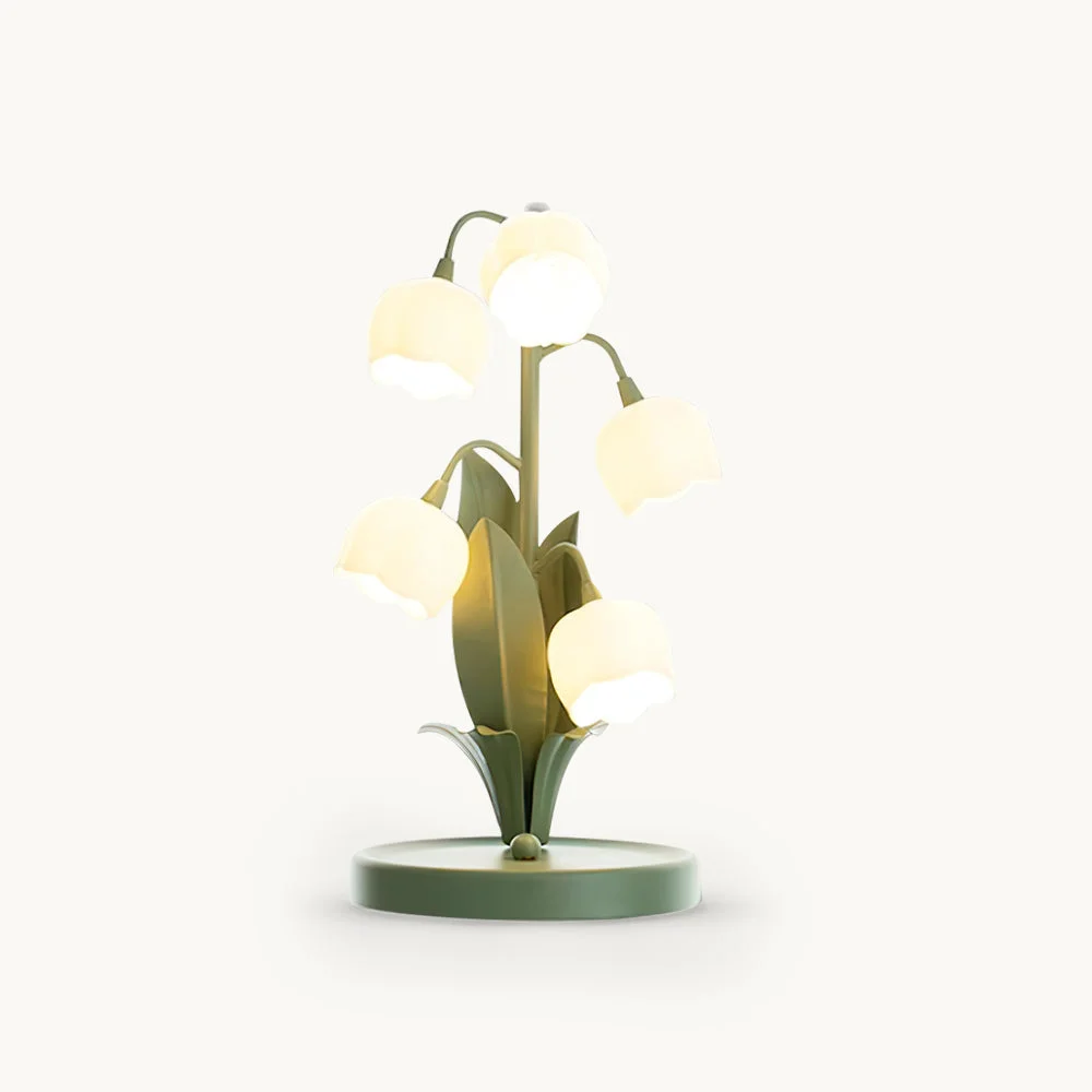 Enhanced Green Lily Table Lamp Relaxed