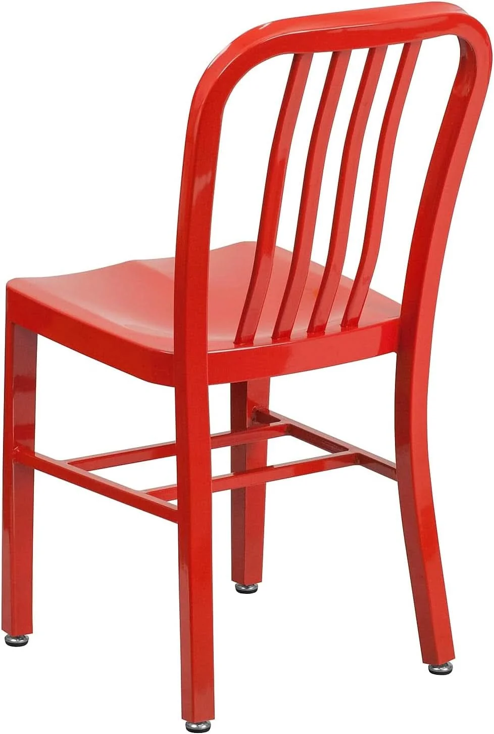 Solid Commercial Grade Red Metal Indoor Outdoor Chair For Dining Sophisticated