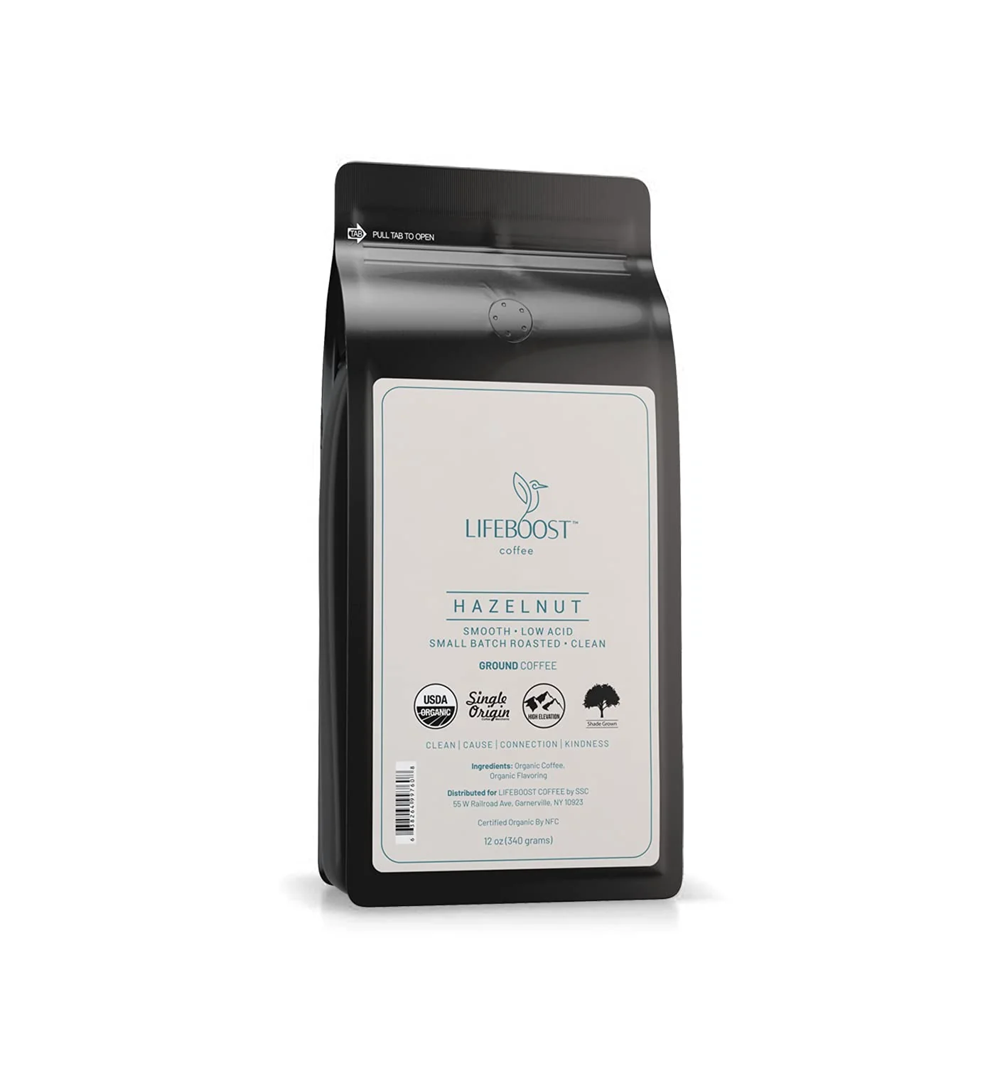 Traditional Lifeboost Hazelnut Ground Coffee – Organic Low Acid Non-GMO Hazelnut Flavored Coffee – Single Origin Mold- Mycotoxin Tested Coffee 12 oz Practical