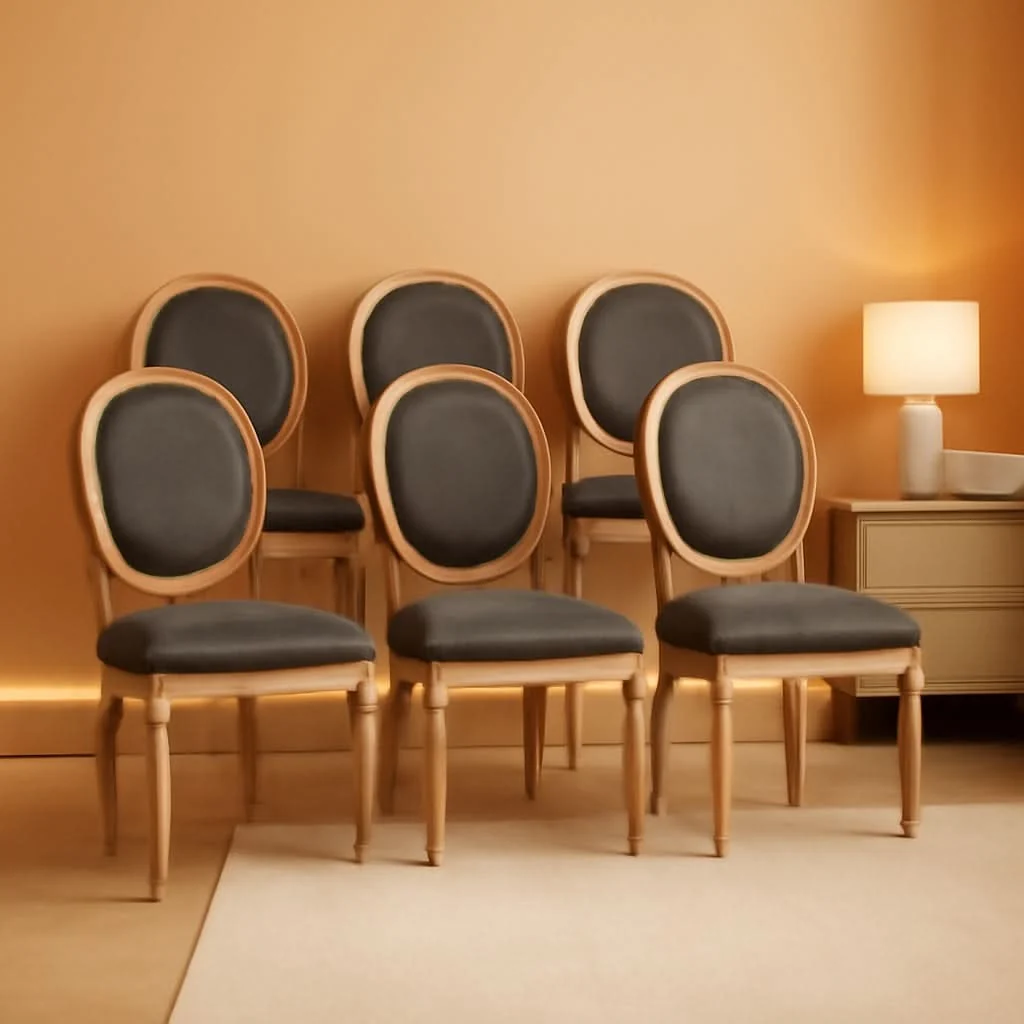 Breathable French Country Farmhouse Upholstered Dining Chairs Set Of 6 Trusted