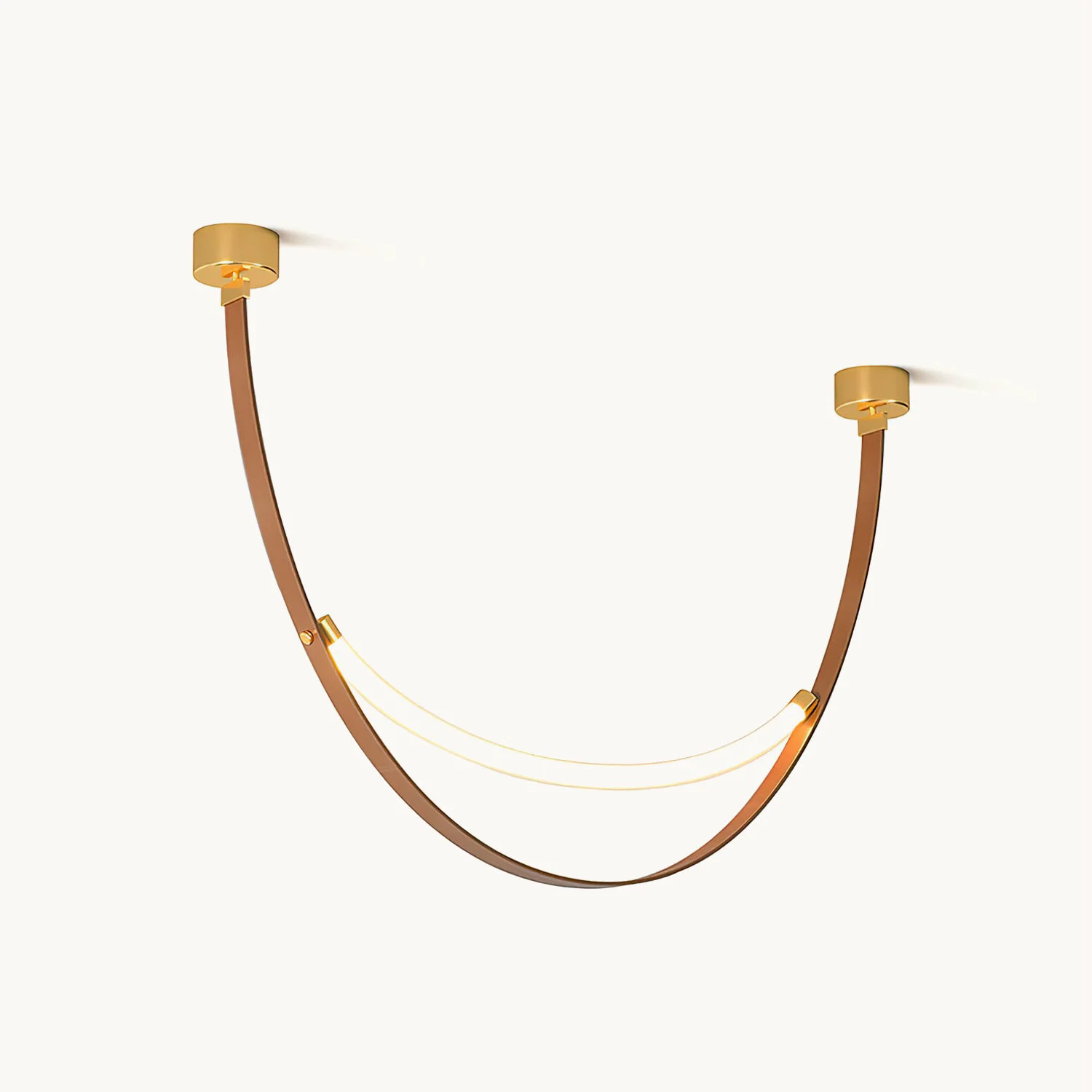 Unique Leather Arc Loop Pendant Light Organic