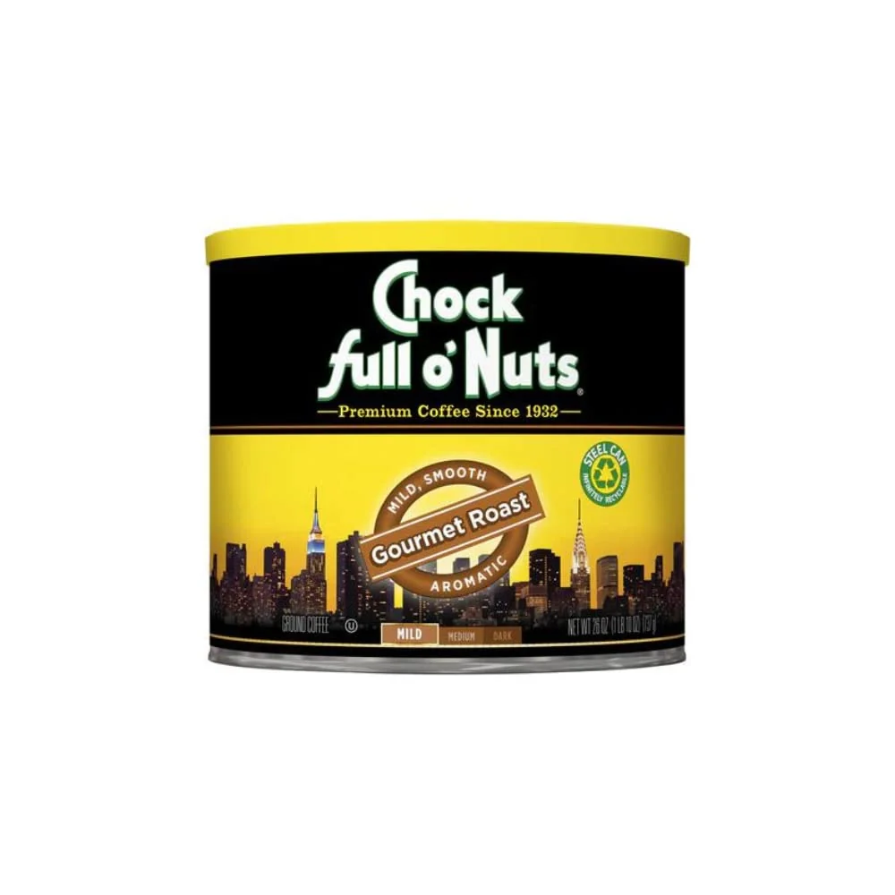 Durable Chock Full o Nuts Gourmet Roast Ground Coffee Mild Roast – A Light Smooth and Aromatic Mild Blend 26 Oz. Can Safe