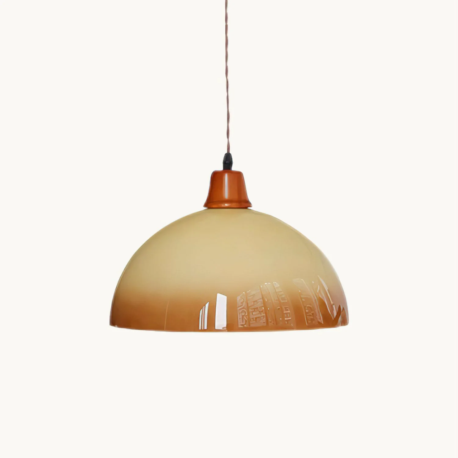 Expertly Made Caramel Glass Retro Pendant Lamp Secure