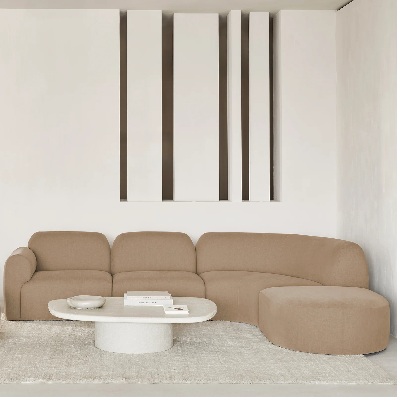 Practical Bulky Modular Sofa Sepia 308cm Specialty