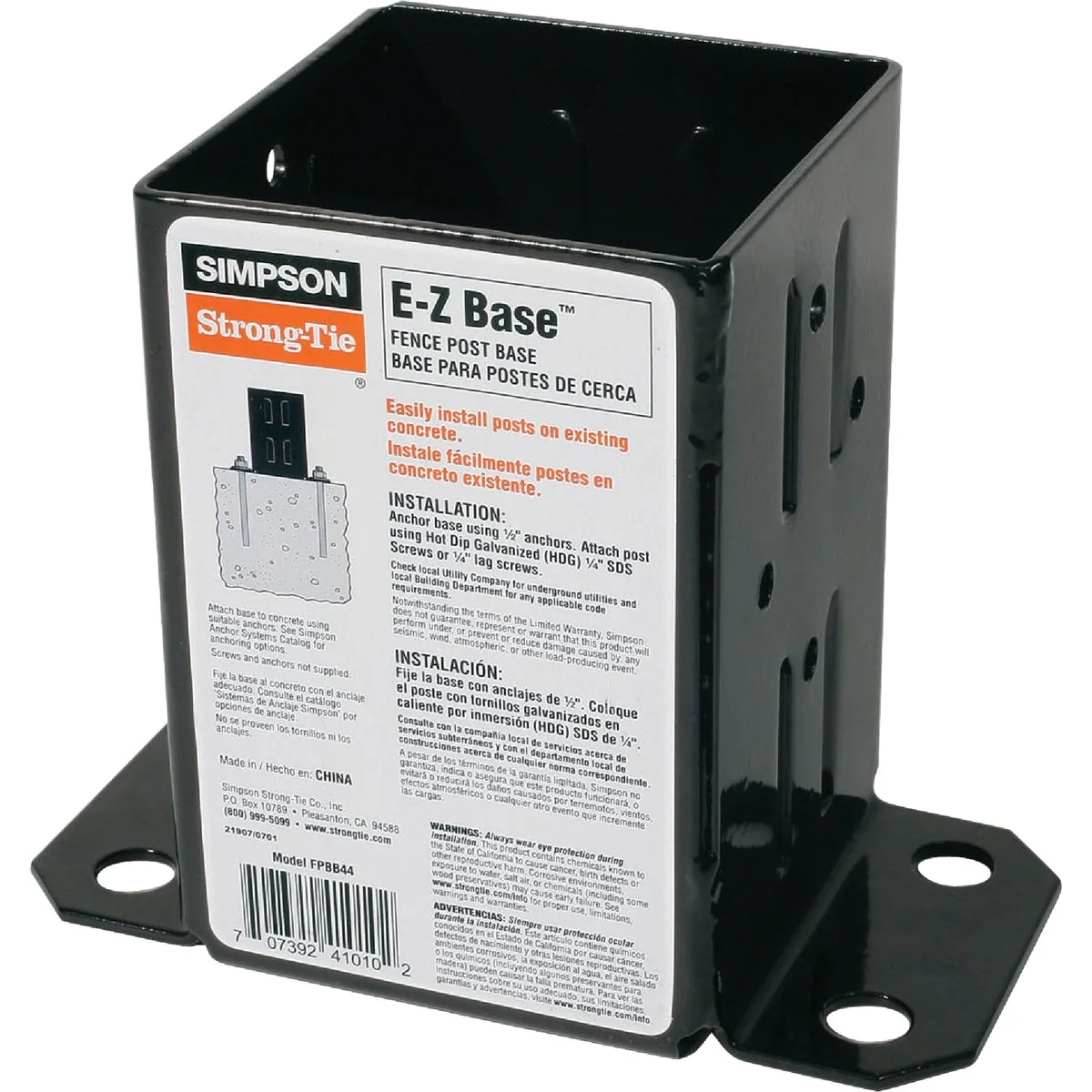 Modern Simpson Strong-Tie 4 In. x 4 In. 12 ga Black Powder-Coat E-Z Base Original
