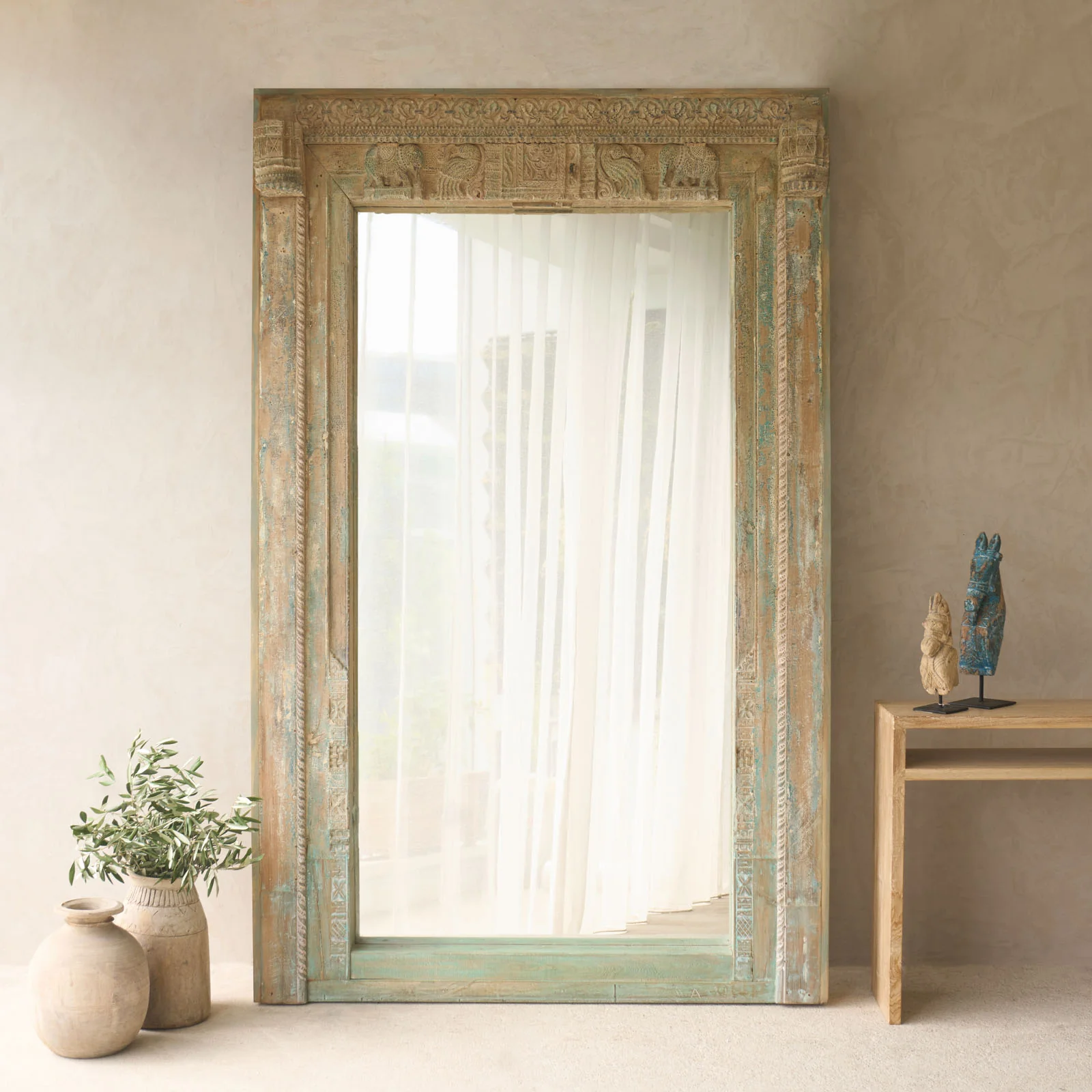Selected Vintage Teak Mirror Natural Trusted
