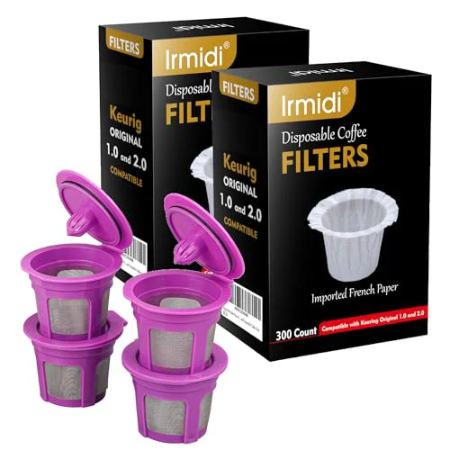 High-Quality 600 Count Disposable Paper Coffee Filters with 4 Pack Reusable K Cups 604 Count Next-Generation