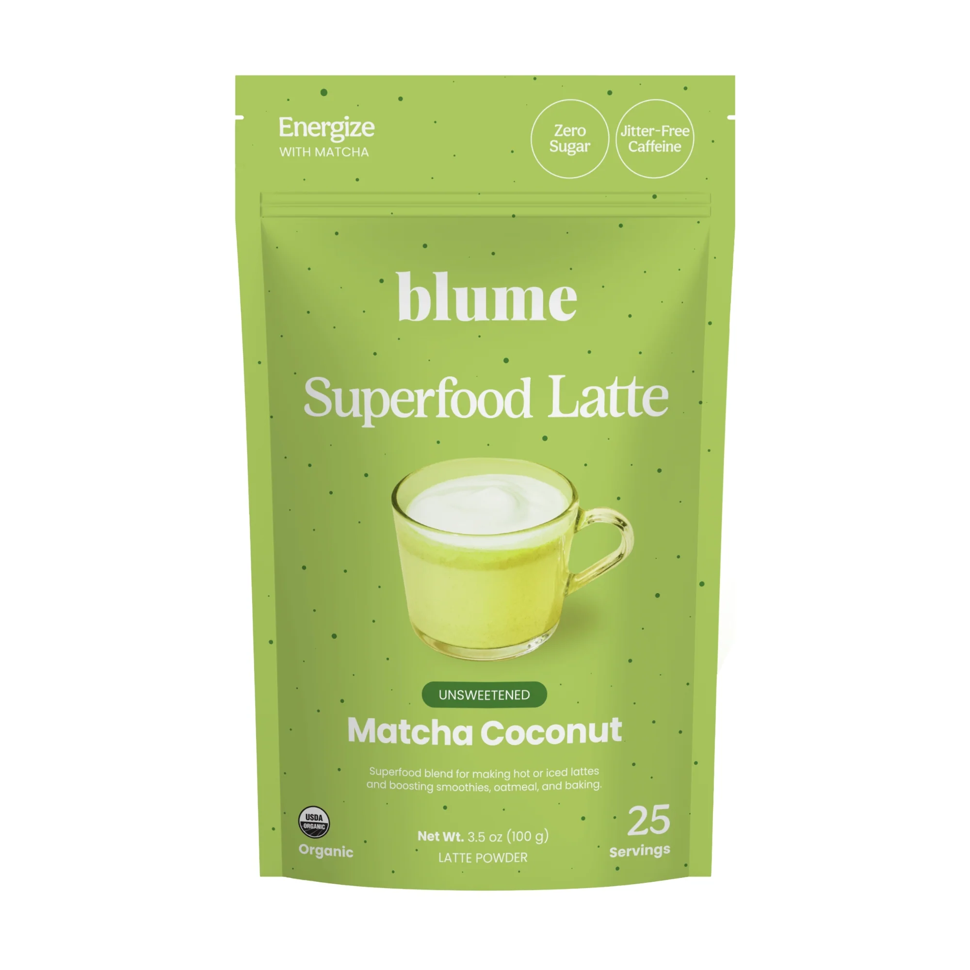 Contemporary blume Organic Matcha Coconut Latte Powder Powerful