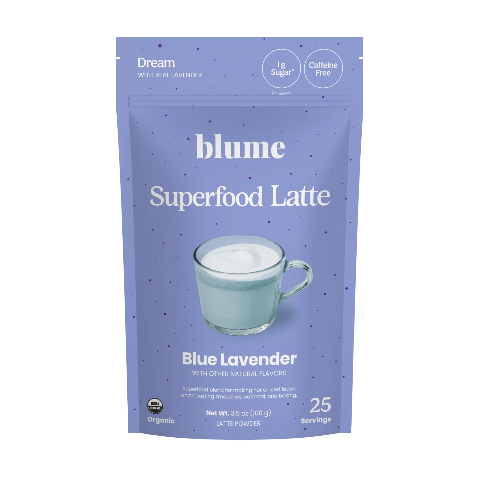 Durable blume Organic Blue Lavender Latte Powder Prestigious