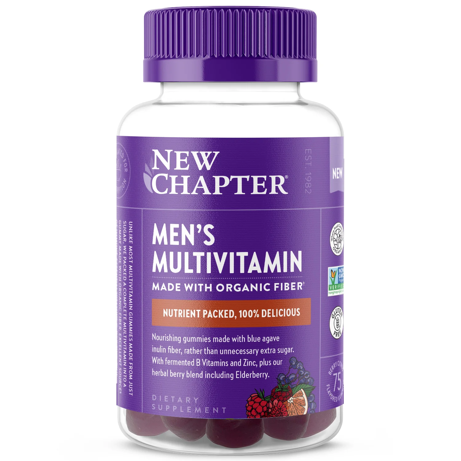 Contemporary New Chapter Men’s Multivitamin Gummies Nutrient Packed Less Sugar Berry Citrus Flavored Sophisticated