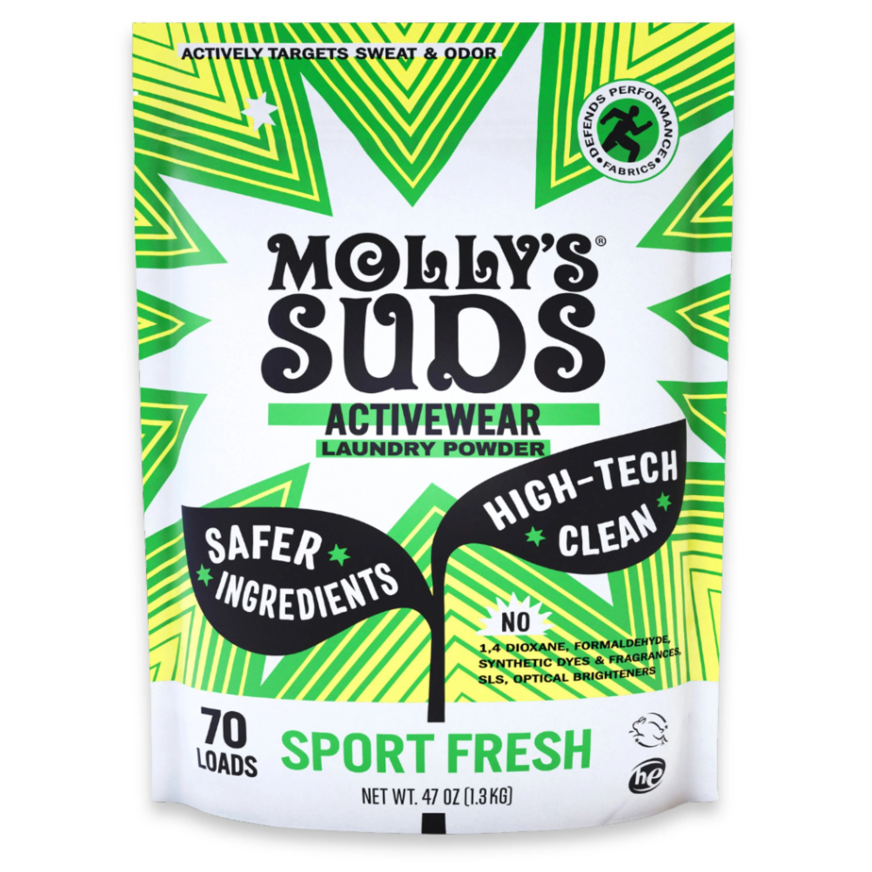 Durable Molly’s Suds Activewear Laundry Detergent Powder Breathable
