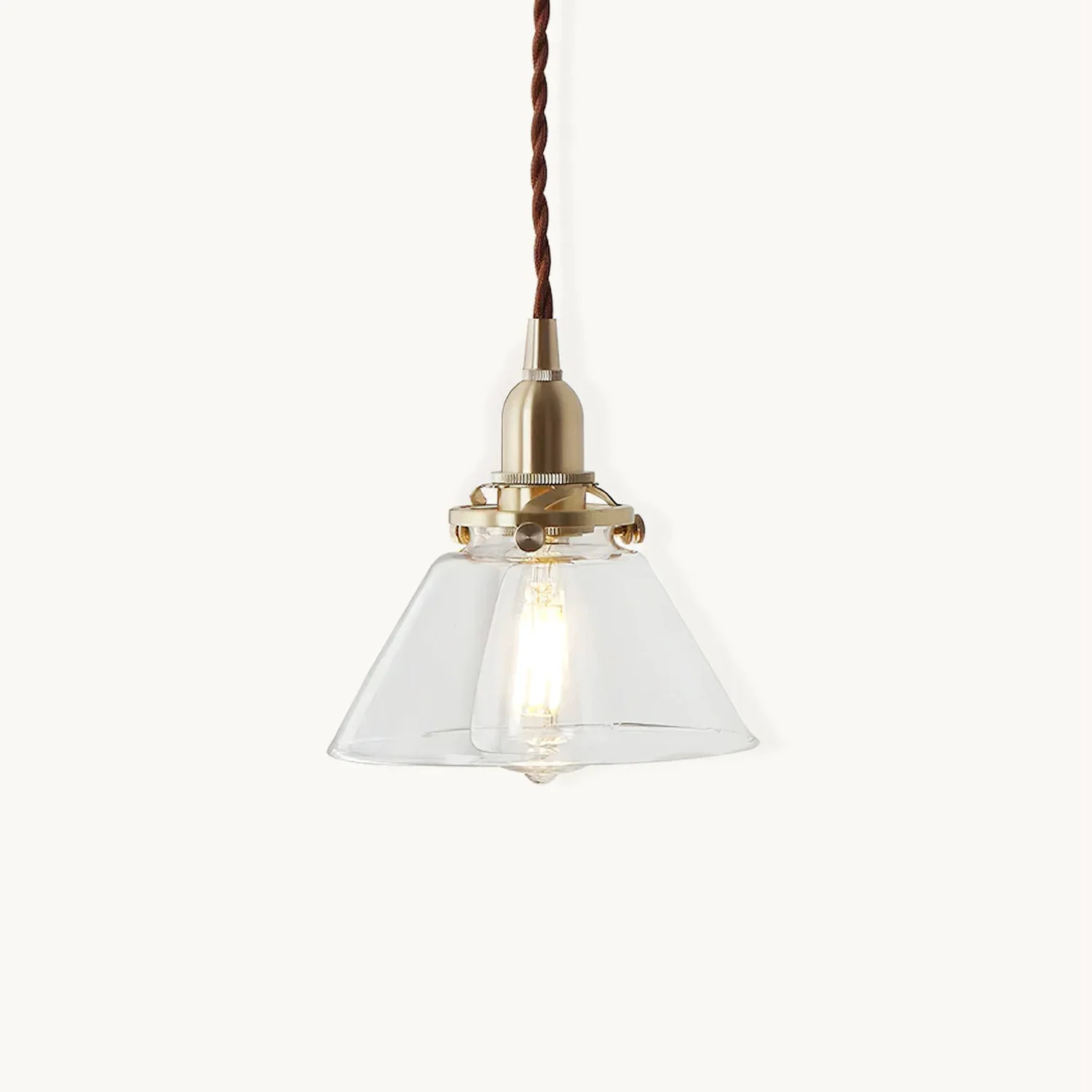 User-Friendly Brass Tapered Glass Pendant Light Crafted