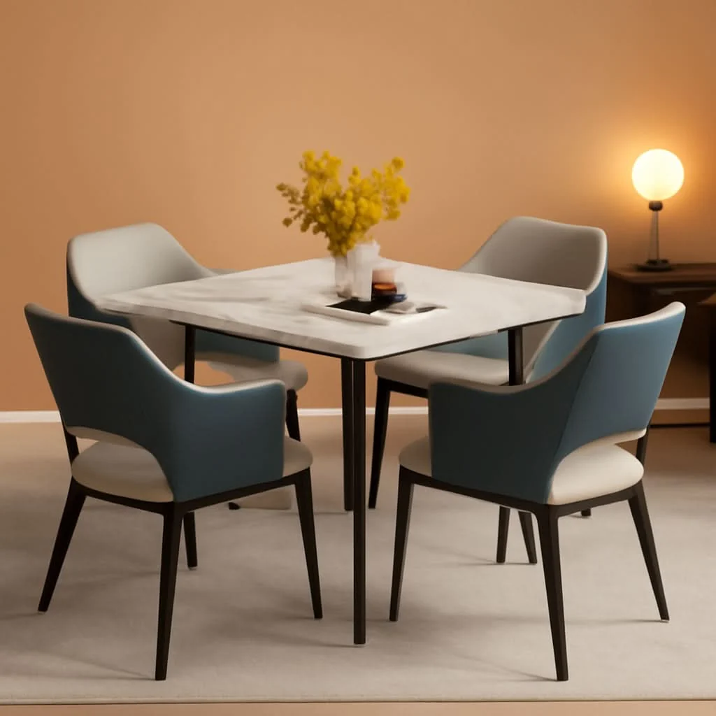 Reusable Square Sintered Stone Dining Table 31.5 Inch Modern Kitchen Dependable