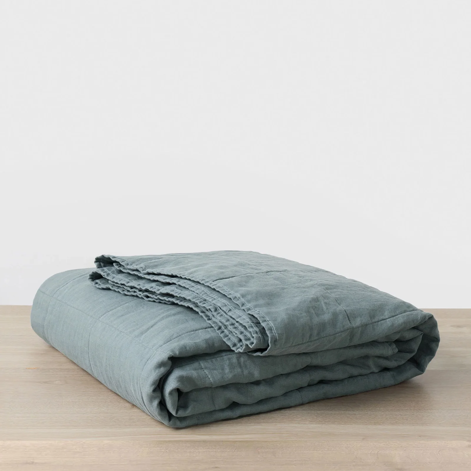 Elite Linen Quilted Bedcover Bluestone Efficient