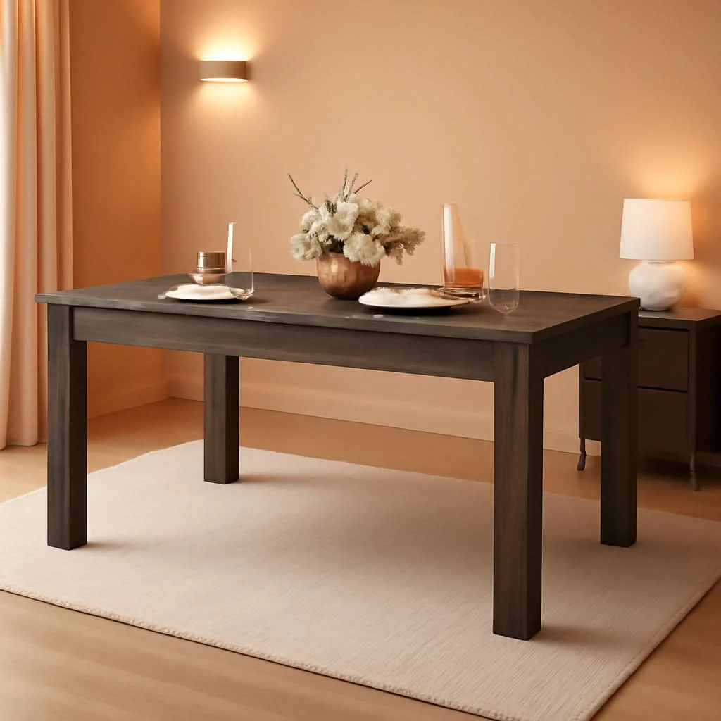 Enhanced Grey 63 Inch Dining Table Farmhouse Kitchen Center Table Advanced