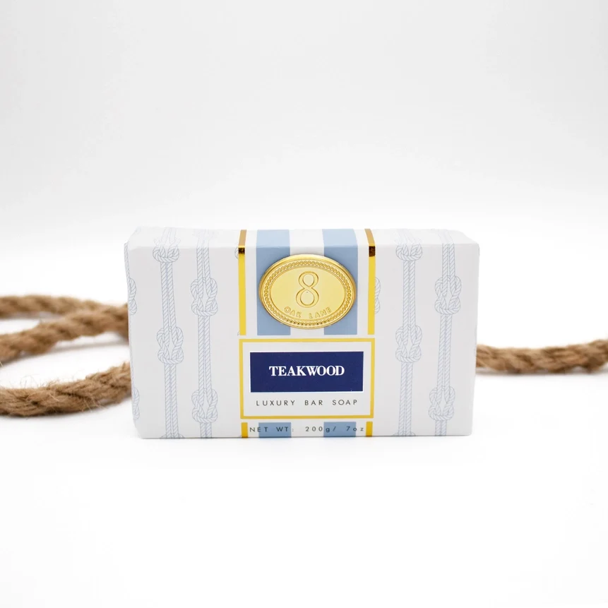 Natural Teakwood Wrapped Bar Soap 7oz User-Friendly