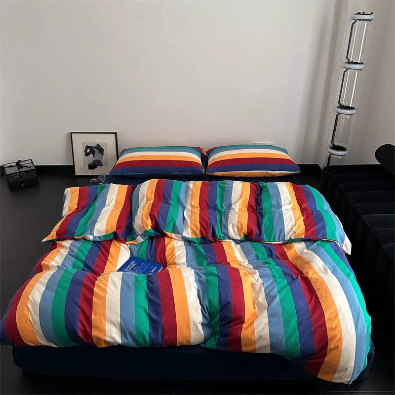 Safe Rainbow Radiance Stripe Bedding Reusable