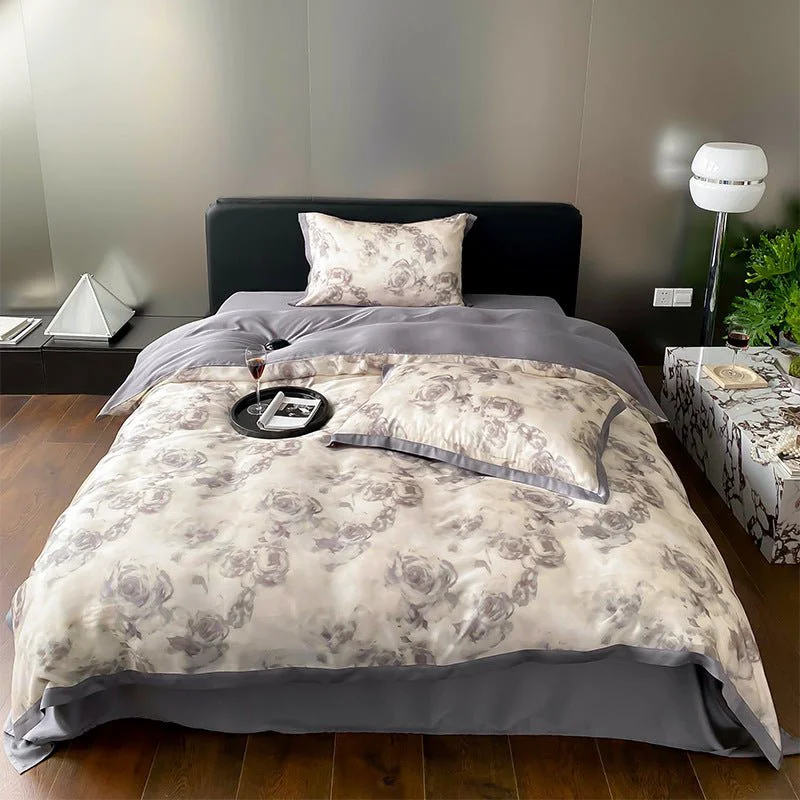 Minimalist Watercolor Floral Dream Bedding Set Natural