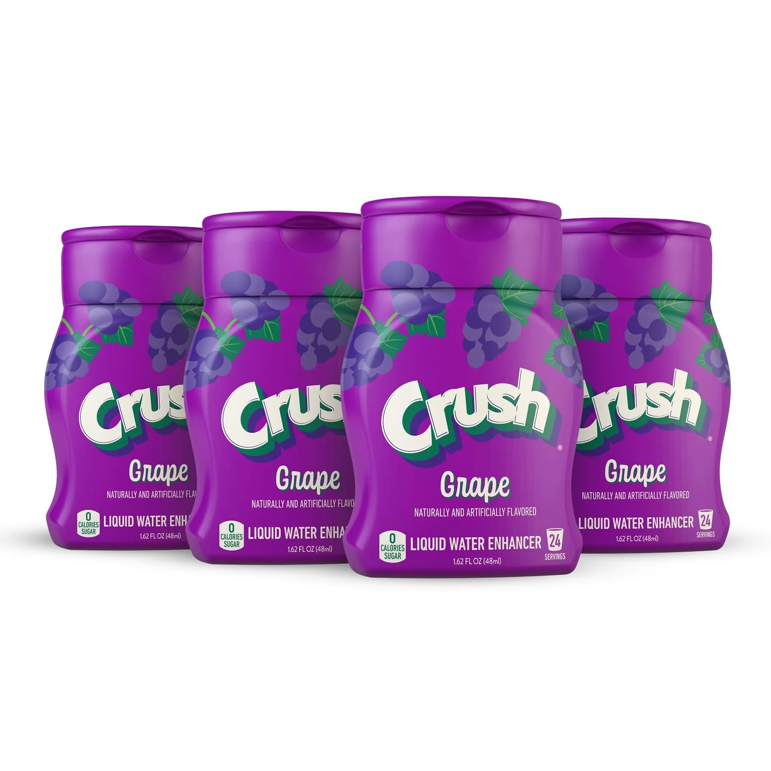 High-Grade Crush Grape Liquid Water Enhancer – New Better Taste 4 Bottles Makes 96 Flavored Water Drinks – Sugar Zero Calorie Consistent