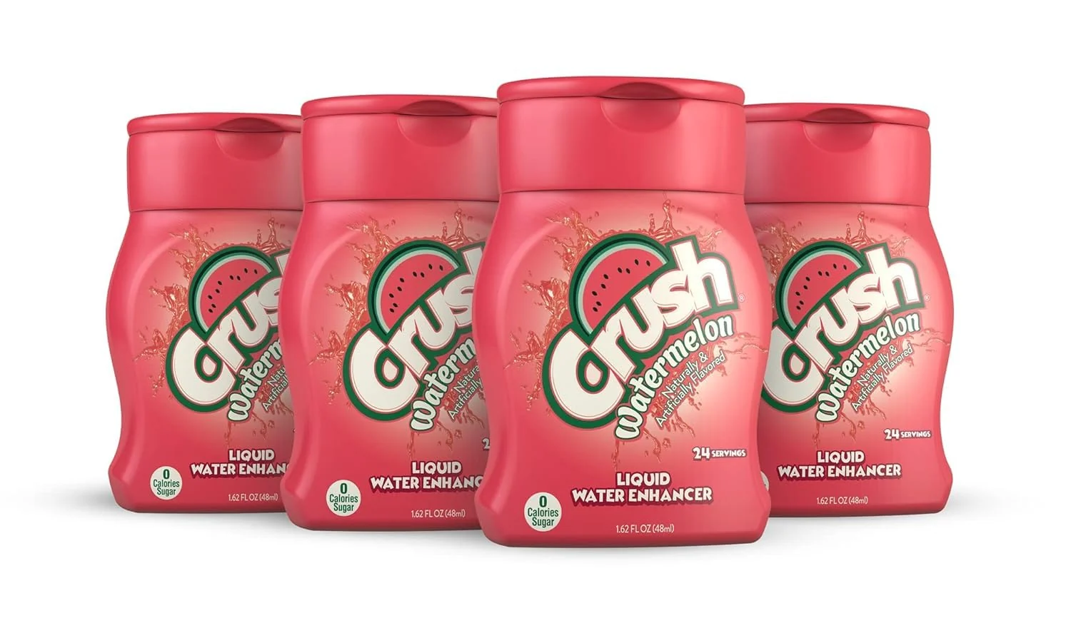 High-Performance Crush Crush Watermelon Liquid Water Enhancer – New Better Taste 4 Bottles Makes 96 Flavored Water Drinks 1.62 Fl Oz Enhanced