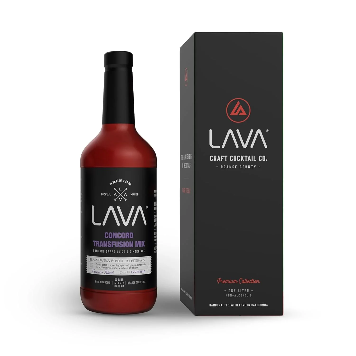 Innovative Lava Premium Concord Transfusion Mix made with concord grape juice ginger ginger ale no artificial sweeteners 1-Liter 33.8oz Glass Bottle Flexible