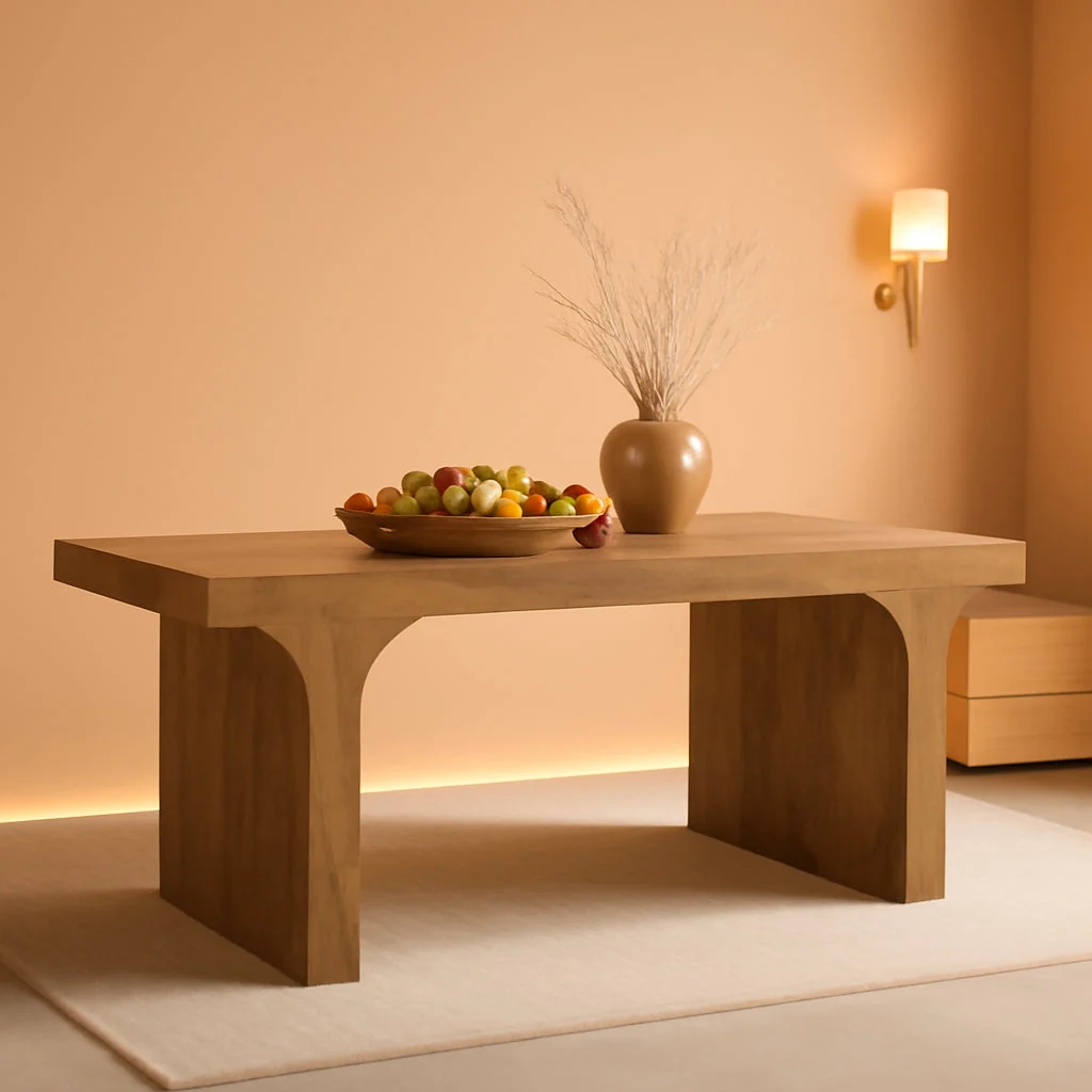 Excellent 70.9 Inches Premium Handcrafted Wood Dining Table Arched Legs Fine