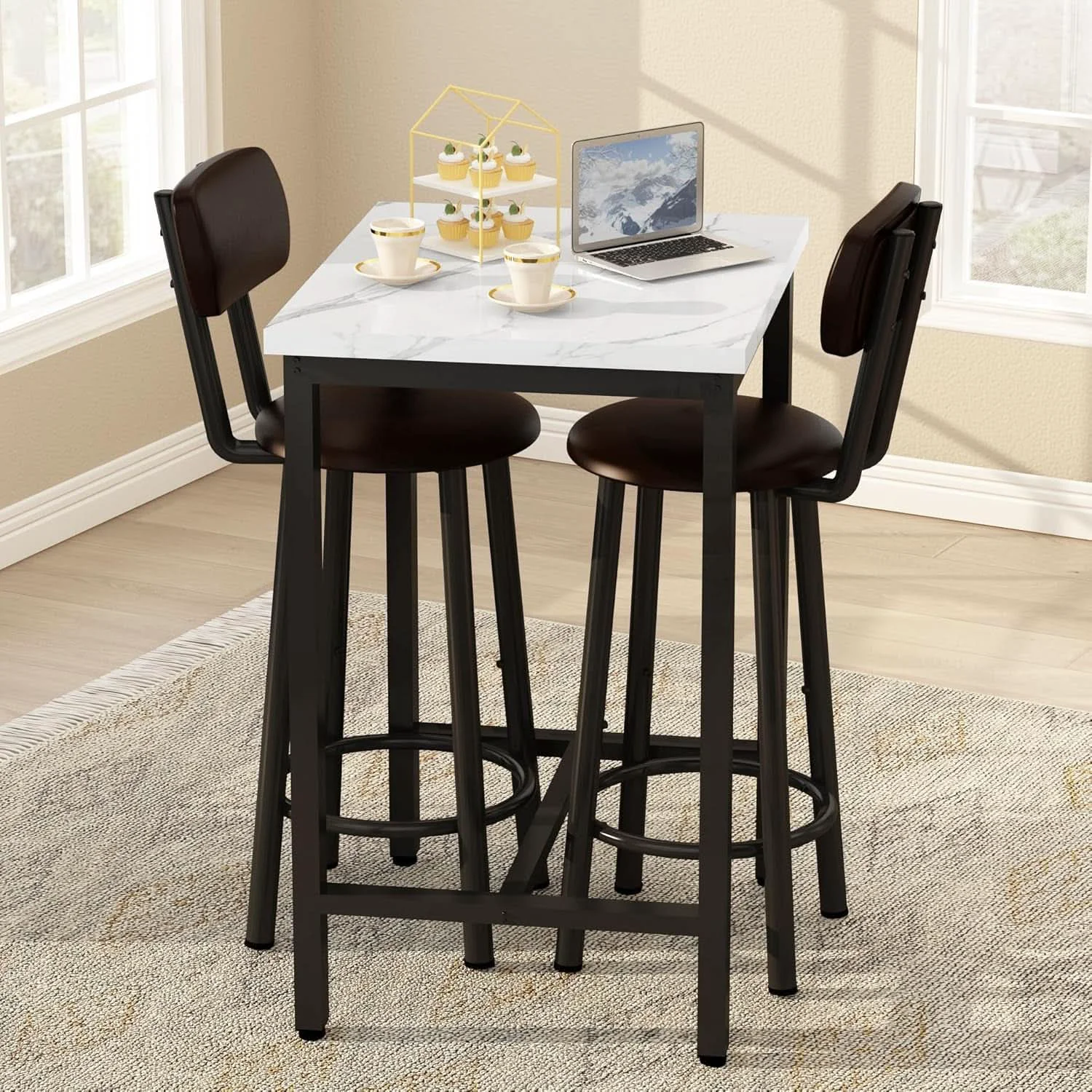 Selected White 24Inch Square Dining Table Set Space Savvy Design Versatile
