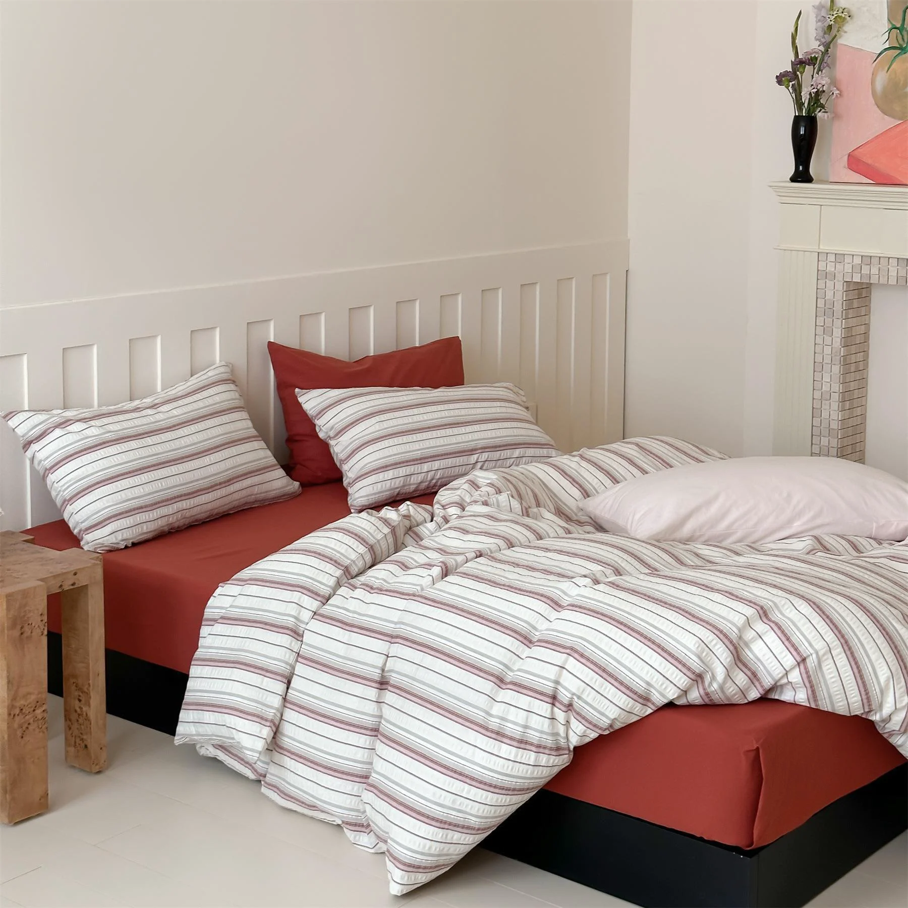 Refined Calm Stripe Bedding Set Natural
