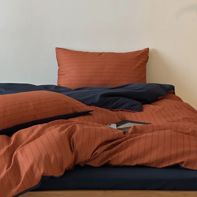 Pure Soft Simple Striped Bedding Set Trusted