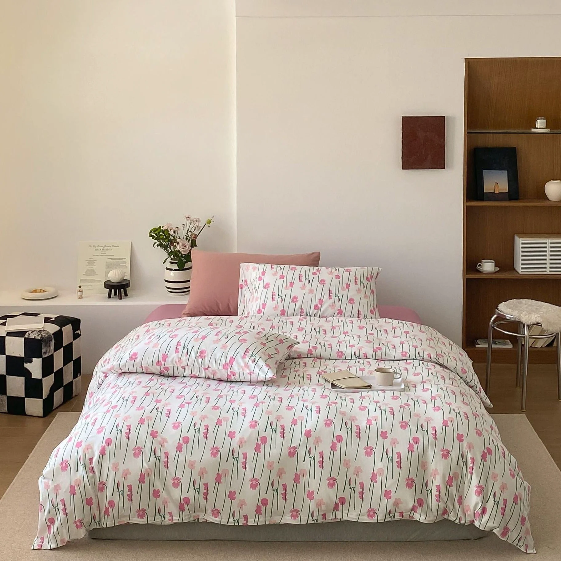 Long-Lasting Loulouthi Pink Bedding Set Crafted