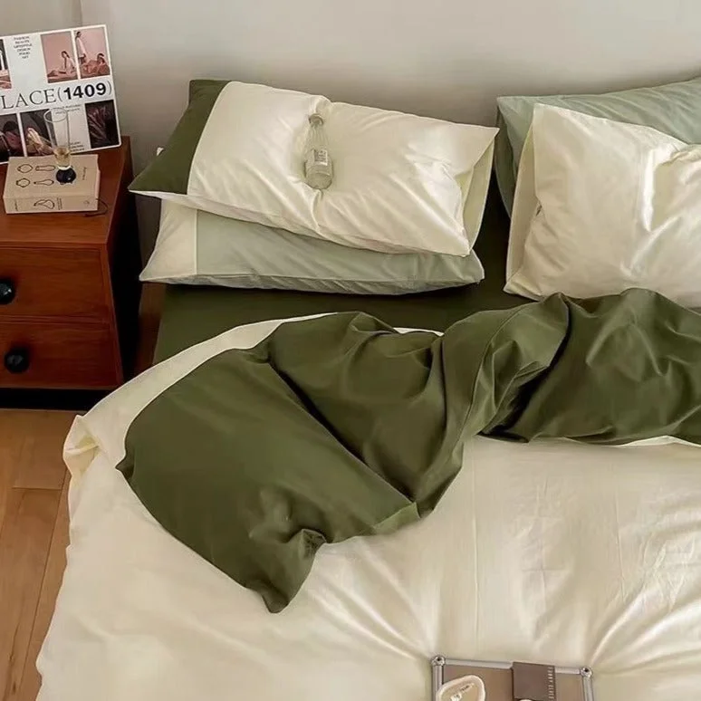 Premium Material Hue Harmony Bedding Set Modern