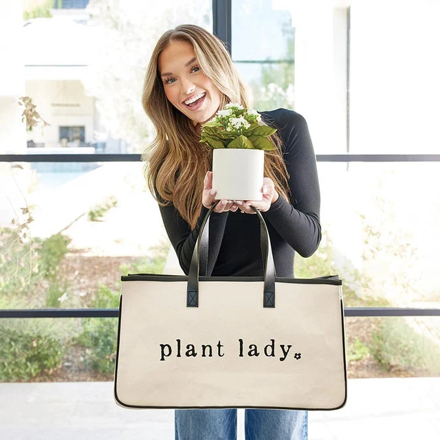 Comfortable Plant Lady Canvas Leather Tote 20 High-Quality