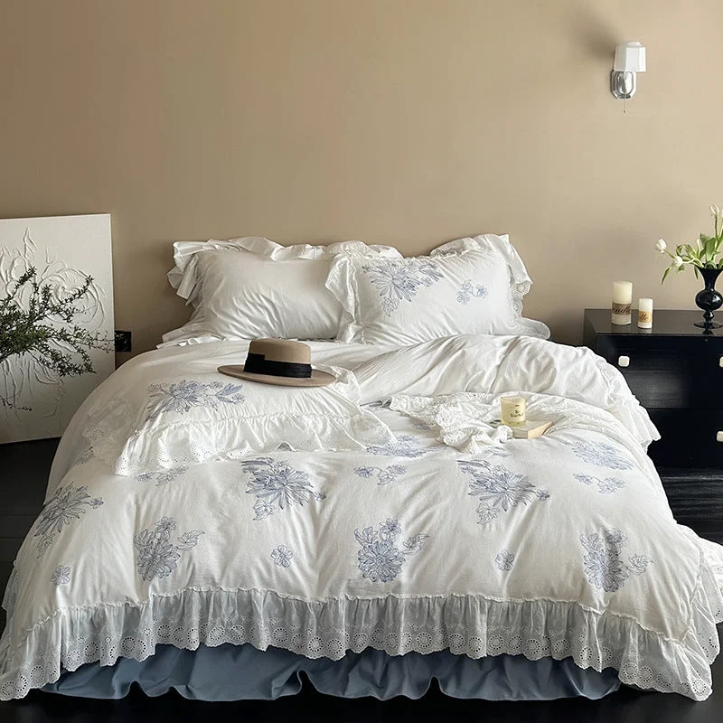 Effective Blue Lotus Bedding Set Classic