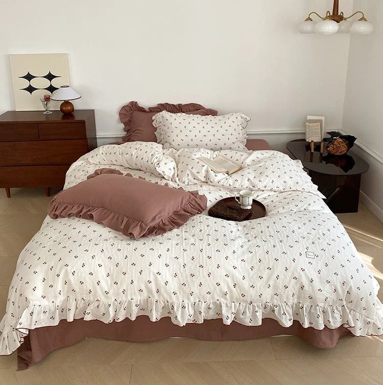 Easy-to-Use Cherry Quilt Cover Set Eco-Friendly