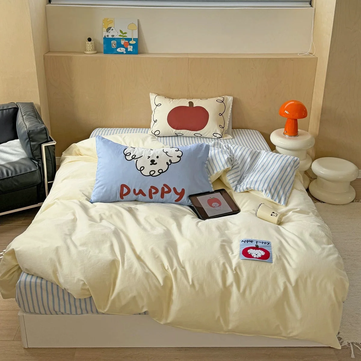 First-Class Cute Puppy Cotton Bedding Set Exceptional