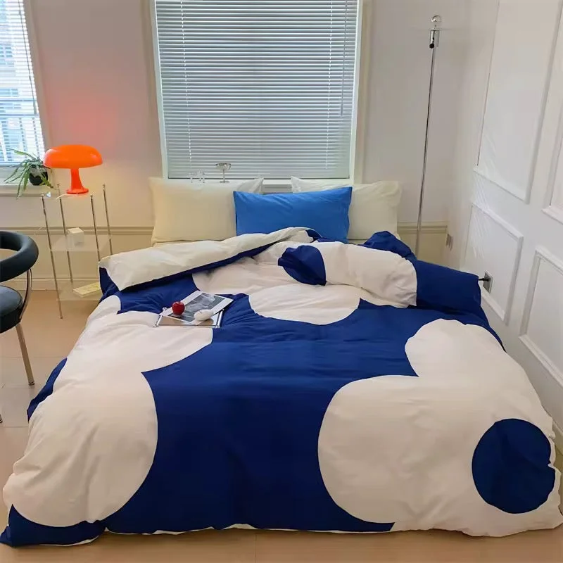 Fast Blue Floral Cotton Bedding Set World-Class