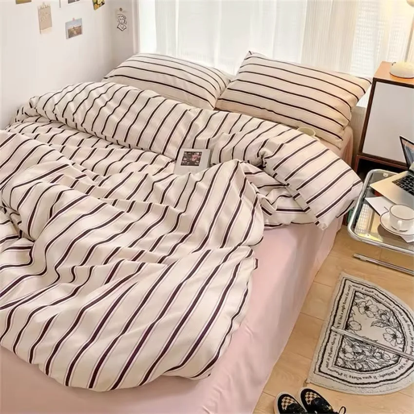 Excellent Nordic Stripe Bedding Set Versatile
