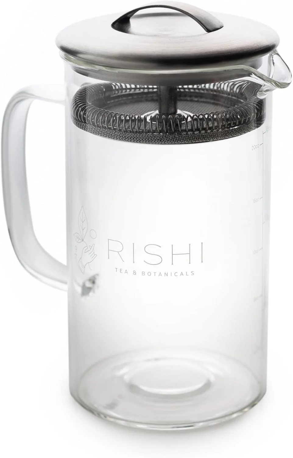 Detailed Rishi Tea Simple Brew Teapot for Loose Tea Borosilicate Glass 600ml Borosilicate Glass Teapot Built-In Strainer Everyday Teaware Easy to Clean Sustainable For Loose Leaf Tea Secure
