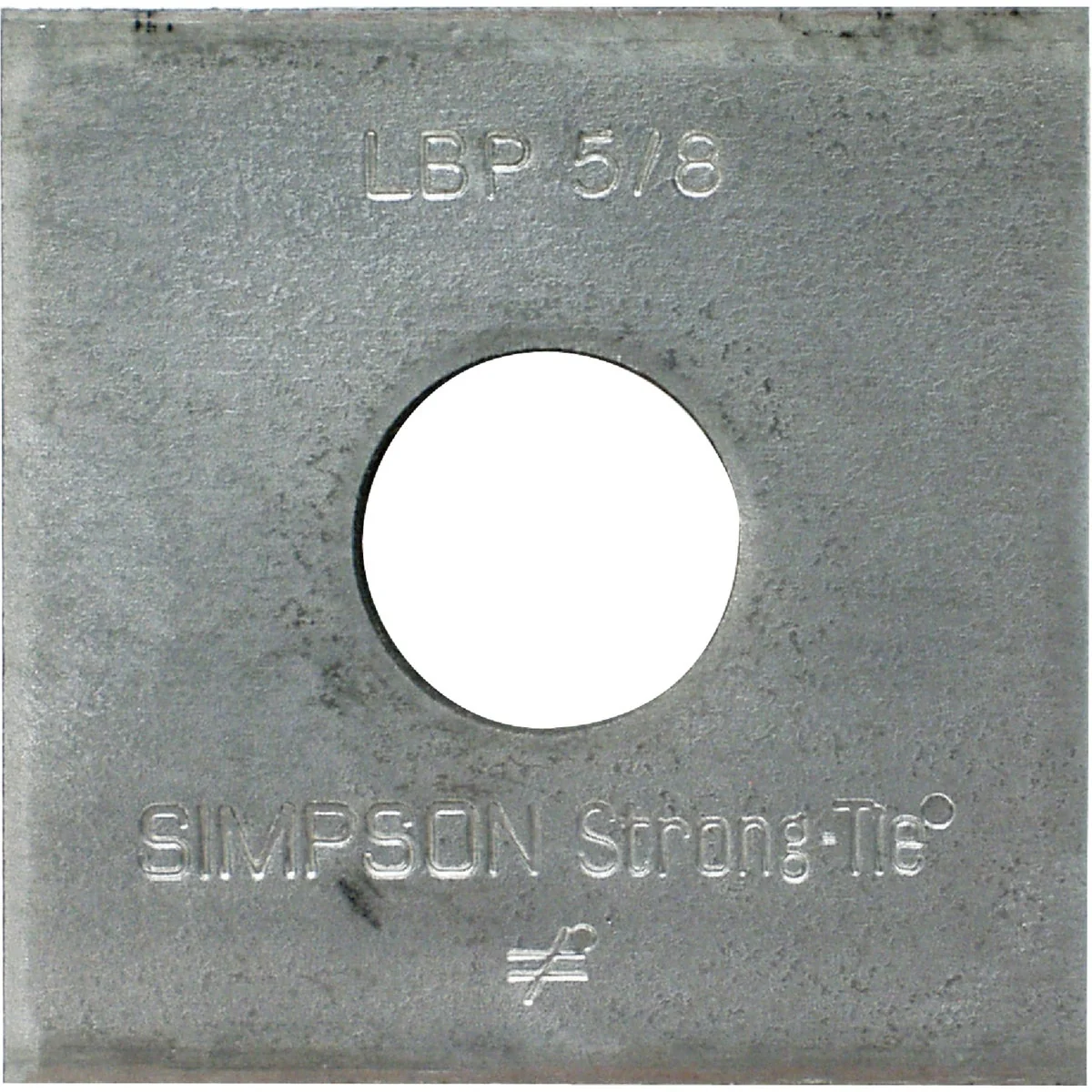 Original Design Simpson Strong-Tie 5 8 in. x 2 in. x 9 64 in. Steel Galvanized Bearing Plate Fine