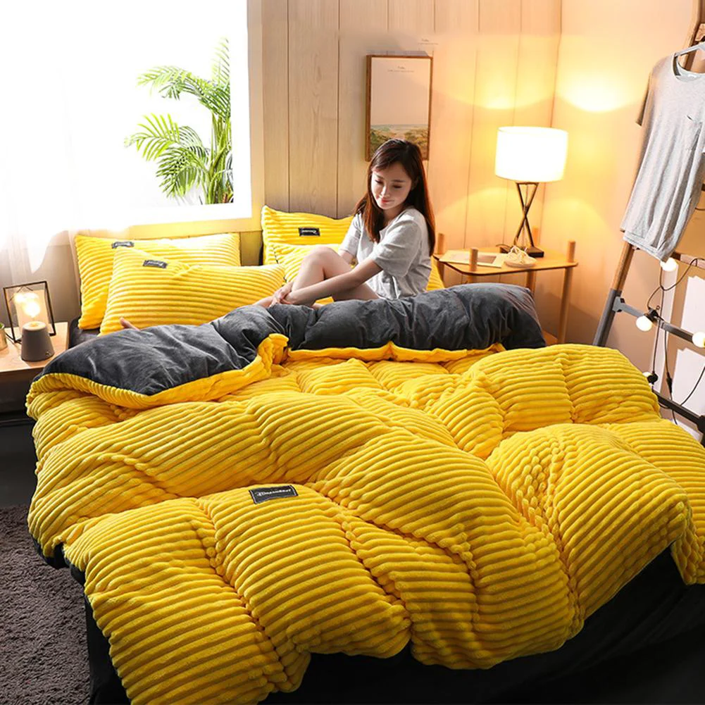 Recyclable Thicken Corduroy Velvet Four-Piece Bedding Set by LuxuryLifeWay Smooth