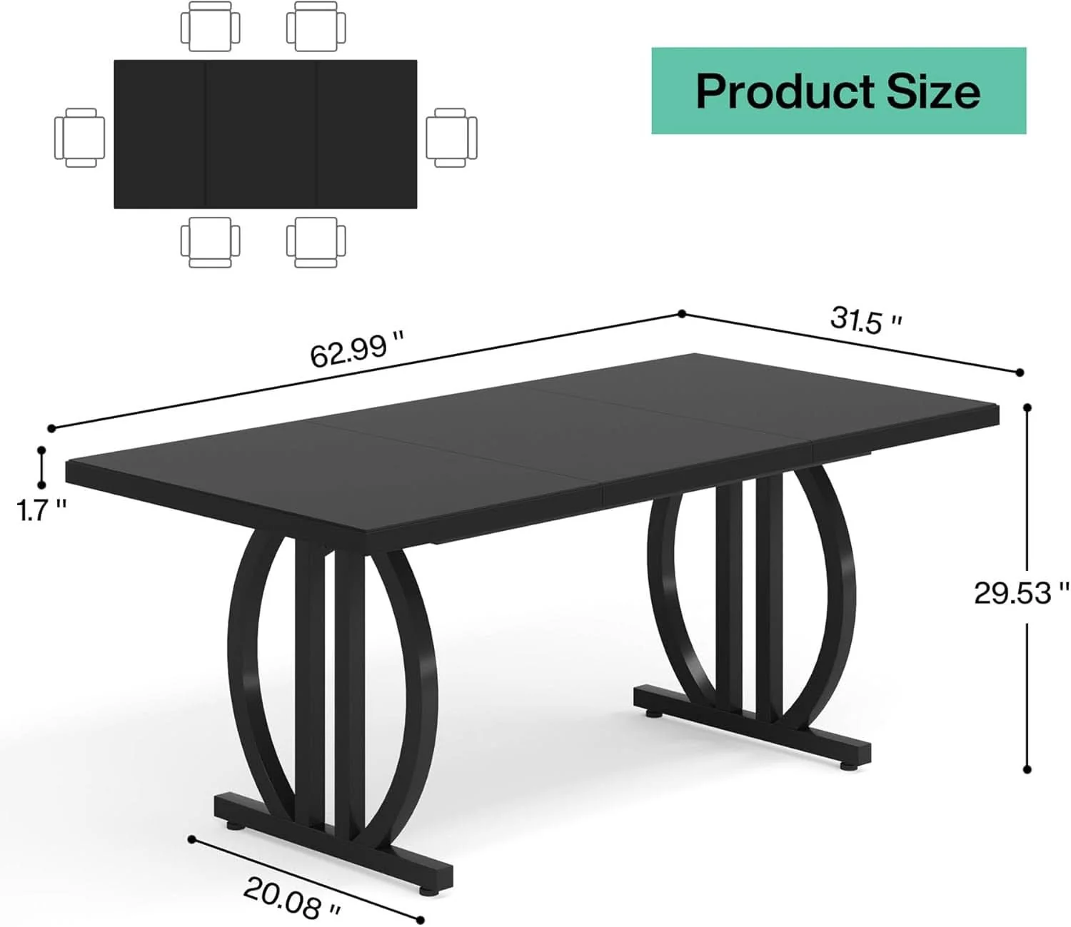 Exceptional Black Modern Dining Table For Four To Six Rectangular Sustainable
